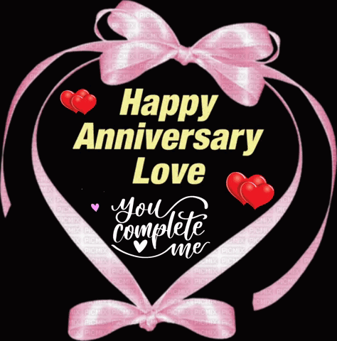 A Happy Anniversary Love You Complete Me Greeting Card GIF