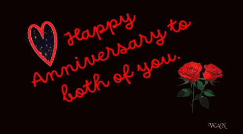 A Happy Anniversary To Both Of You Is Written In Red GIF