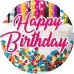 A Happy Birthday Cake With Candles And Sprinkles On It Sticker