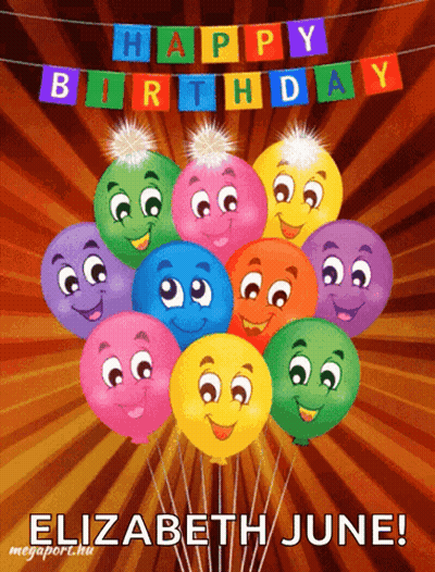 A Happy Birthday Card For Elizabeth June GIF