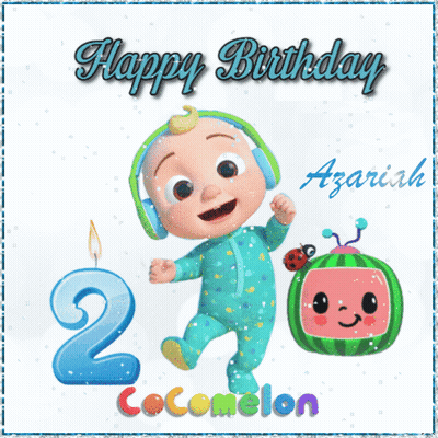 A Happy Birthday Card With A Baby And A Candle GIF
