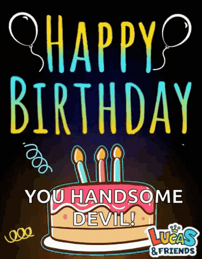 A Happy Birthday Card With A Cake And Candles On It . GIF