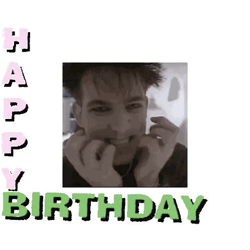 A Happy Birthday Card With A Picture Of A Person Sticker