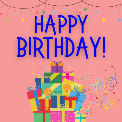 Birthday Card With Presents GIF