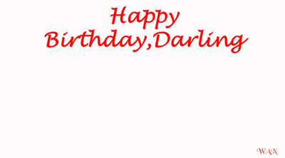 A Happy Birthday Darling Card With A Red Heart And A Rose GIF
