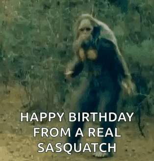 A Happy Birthday From A Real Sasquatch GIF