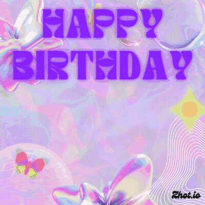 A Happy Birthday Greeting Card With A Robot Dancing GIF