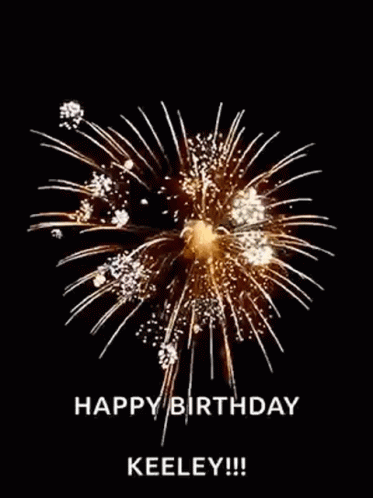 A Happy Birthday Greeting Card With Fireworks Exploding In The Sky GIF