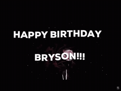 A Happy Birthday Greeting With Fireworks In The Background GIF