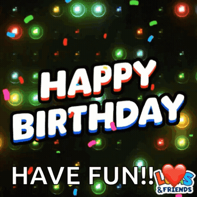 a happy birthday have fun greeting card with a heart