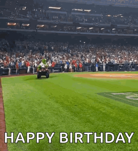 A Happy Birthday Message Is Being Sent To A Baseball Player GIF