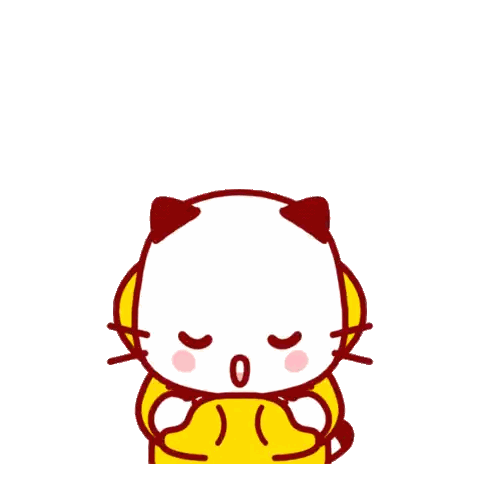 A Happy Birthday Sticker With A Cat In A Yellow Shirt Sticker