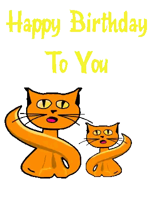 A Happy Birthday To You Card With Two Cats On It Sticker