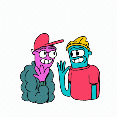A Happy Brothers Day Greeting Card With Two Cartoon Characters Giving Each Other A High Five GIF