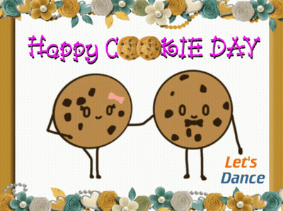 A Happy Cookie Day Greeting Card With Two Cookies GIF
