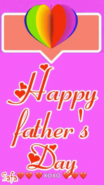 A Happy Father 'S Day Card With A Rainbow Heart GIF