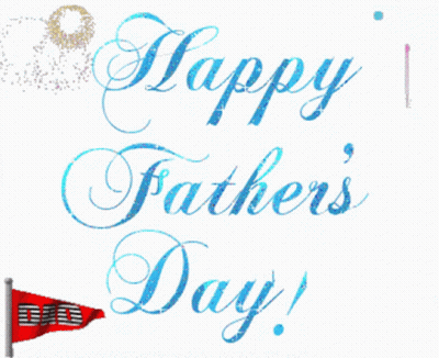 A Happy Father 'S Day Card With A Red Flag In The Background GIF