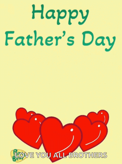 A Happy Father 'S Day Greeting Card With A Bear Holding Hearts GIF