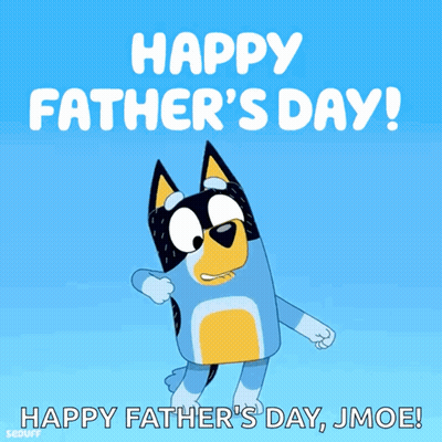A Happy Father 'S Day Greeting Card With A Cartoon Dog GIF