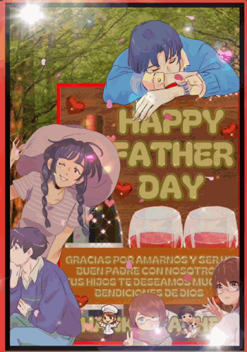 A Happy Father 'S Day Greeting Card With A Man Laying On His Stomach GIF
