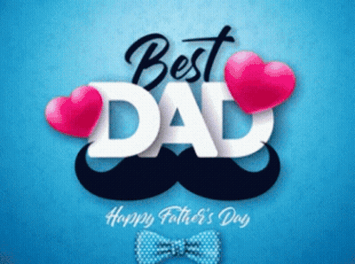 A Happy Father 'S Day Greeting Card With A Mustache And Bow Tie GIF