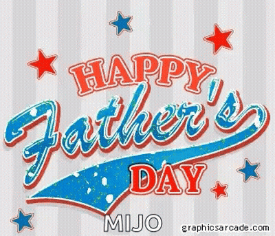 A Happy Father 'S Day Greeting Card With A Red , White And Blue Logo . GIF
