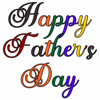 A Happy Father 'S Day Greeting Card With Colorful Lettering GIF