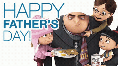 A Happy Father 'S Day Greeting Card With Despicable Me Characters On It GIF