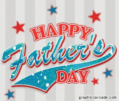A Happy Father 'S Day Greeting Card With Red White And Blue Stars GIF