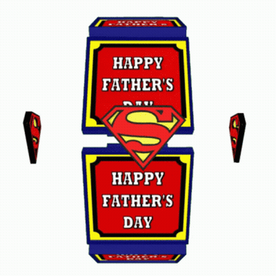 A Happy Father 'S Day Greeting Card With Superman Symbols GIF