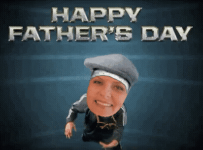 A Happy Father 'S Day Greeting With A Woman 'S Face On It GIF