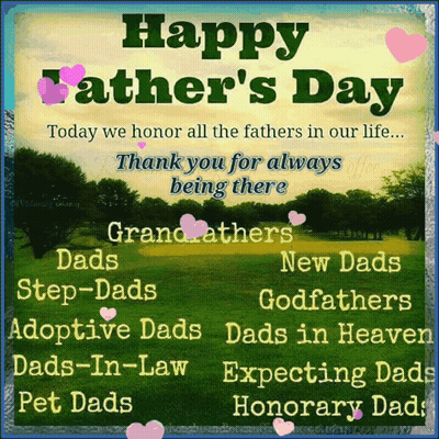 A Happy Father 'S Day Message With A Picture Of Trees GIF