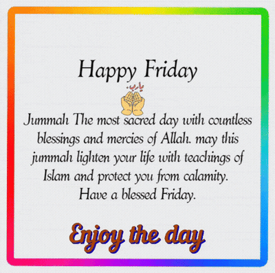 A Happy Friday Greeting Card With A Colorful Border GIF