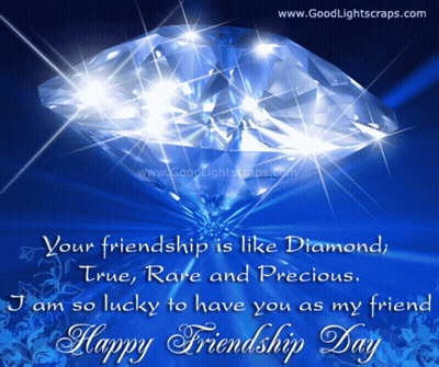 A Happy Friendship Day Card With A Diamond On It GIF