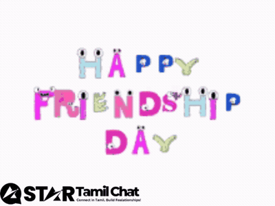 A Happy Friendship Day Greeting Card With A Star Tamil Chat Logo GIF