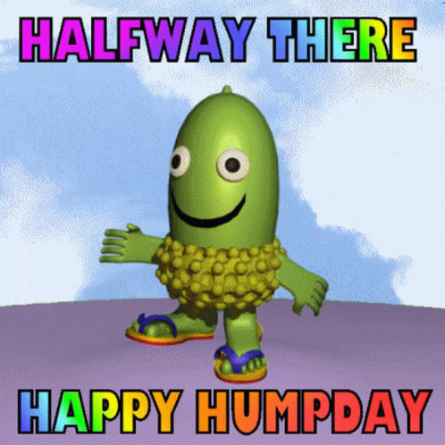 A Happy Humpday Greeting With A Cartoon Character GIF