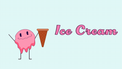 A Happy Ice Cream Day Greeting With A Cartoon Ice Cream Cone GIF