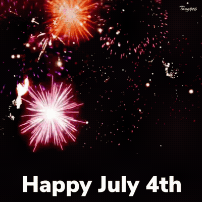 A Happy July 4Th Greeting Card With Fireworks GIF