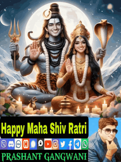 A Happy Maha Shiva Ratri Greeting Card With A Picture Of A Man GIF