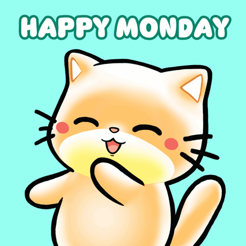 A Happy Monday Greeting Card With A Cat GIF