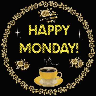 A Happy Monday Greeting With A Cup Of Coffee GIF