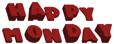 A Happy Monday Sign That Is Red And White Sticker