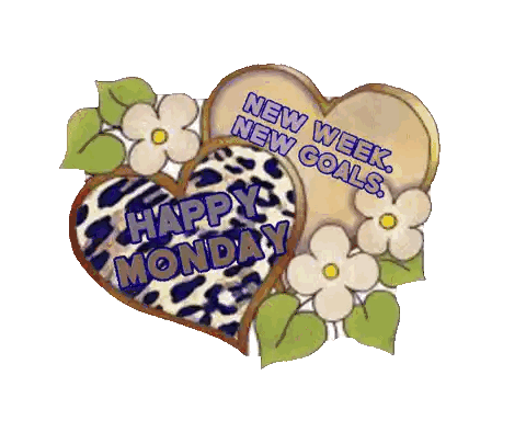 A Happy Monday Sign With A Leopard Print Heart Sticker