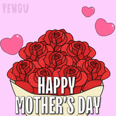 A Happy Mother 'S Day Card With A Bunch Of Red Roses GIF