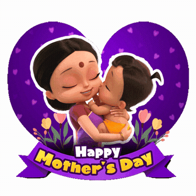 A Happy Mother 'S Day Card With A Woman Kissing A Baby GIF