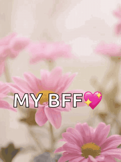A Happy Mother 'S Day Card With Pink Flowers And The Words " My Bff " GIF