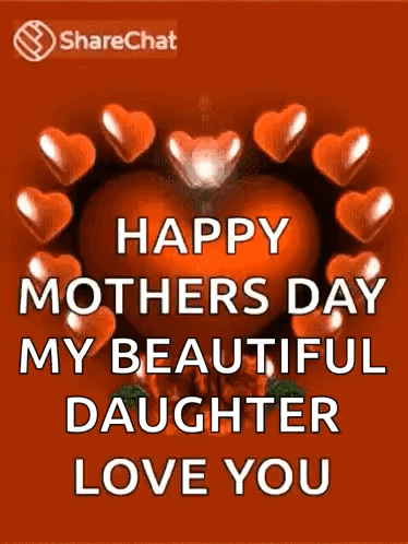 A Happy Mother 'S Day Greeting Card For A Beautiful Daughter GIF