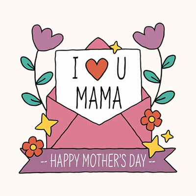 A Happy Mother 'S Day Greeting Card With A Pink Envelope GIF