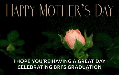 A Happy Mother 'S Day Greeting Card With A Pink Rose GIF
