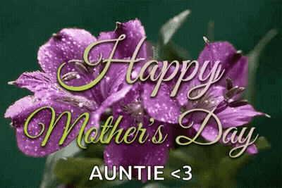 A Happy Mother 'S Day Greeting Card With Purple Flowers GIF
